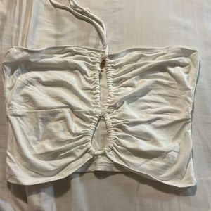 White neck tied halter top